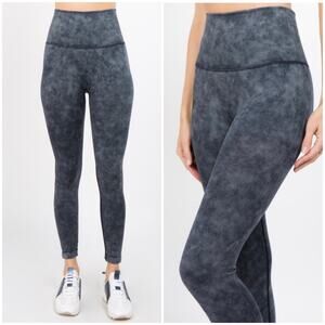 Yelete High Rise Compression Gray Textured Leggings Small High Rise